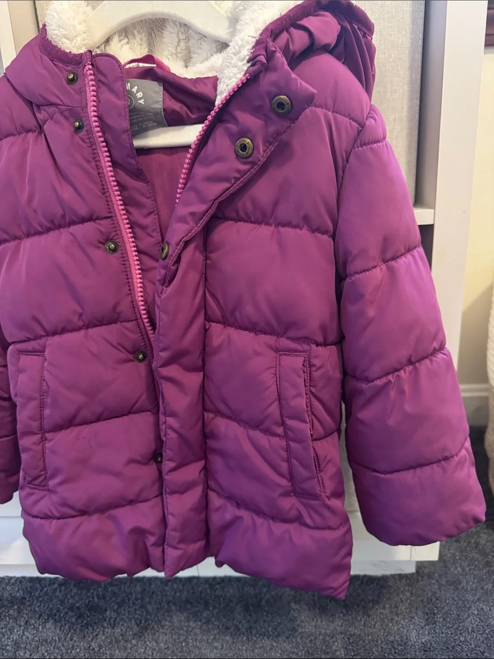 Toddler Primary Puffer Jacket with Hood